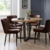 Set Of 2 Luxe Dining Chairs Brown