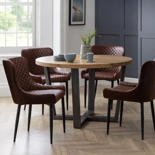 Set Of 2 Luxe Dining Chairs Brown
