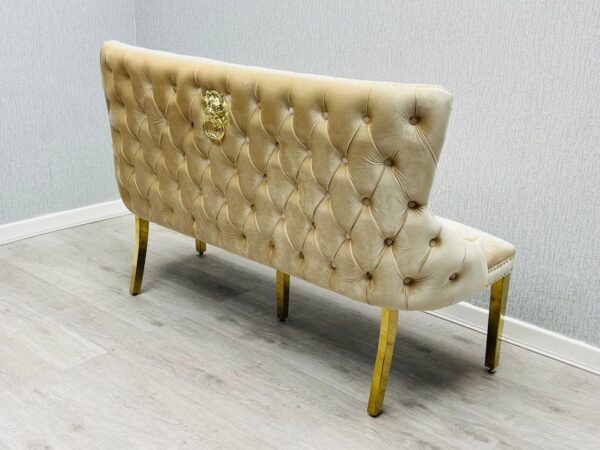 Victoria Cream Gold Luxury Bench Lion Knocker