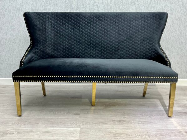 Victoria Black Gold Luxury Bench Lion Knocker