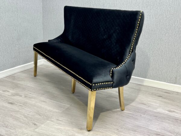 Victoria Black Gold Luxury Bench Lion Knocker