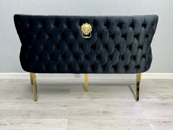 Victoria Black Gold Luxury Bench Lion Knocker