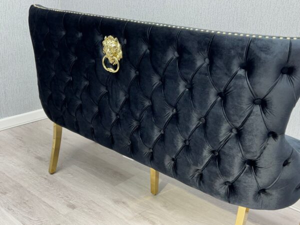 Victoria Black Gold Luxury Bench Lion Knocker
