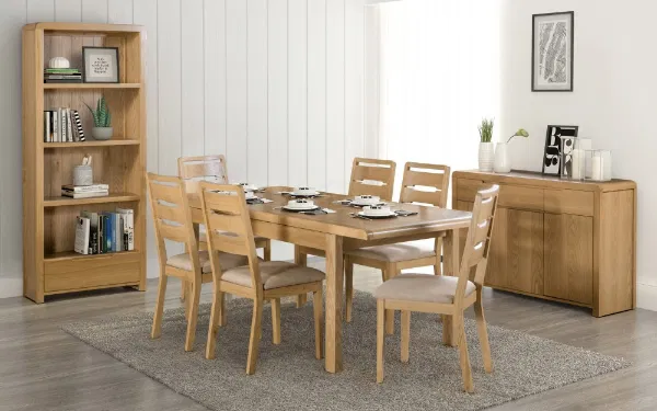 Curve Oak Extending Dining Table