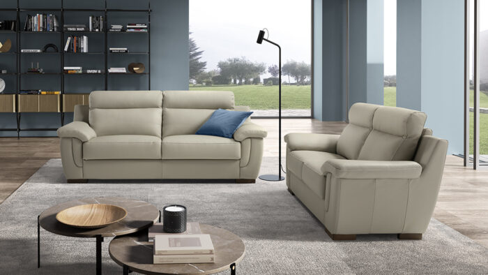 Cezanne Italian Real Leather Sofa 3 &  2 Seater 10 Years Guarantee