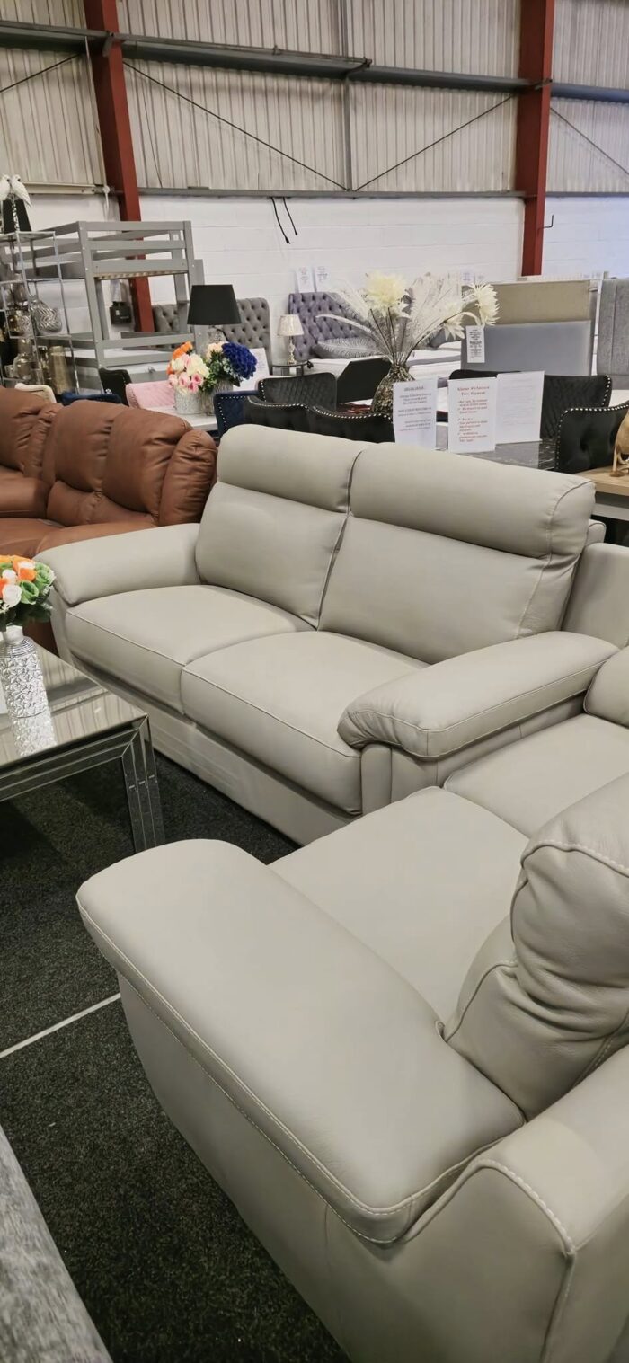 Cezanne Italian Real Leather Sofa 3 &  2 Seater 10 Years Guarantee