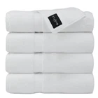 2 Pieces Bath Towels Set 650 GSM 100% Cotton Luxuriously Soft & Super Absorbent White