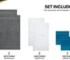 2 Pieces Bath Towels Set 650 GSM 100% Cotton Luxuriously Soft & Super Absorbent White