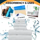 2 Pieces Bath Towels Set 650 GSM 100% Cotton Luxuriously Soft & Super Absorbent White