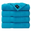 6 Pieces Face Towels Set 650 GSM 100% Cotton Luxuriously Soft & Super Absorbent Colour Ocean Blue/Azul/Blue/Aqua