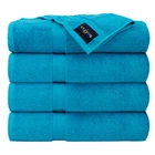 6 Pieces Face Towels Set 650 GSM 100% Cotton Luxuriously Soft & Super Absorbent Colour Ocean Blue/Azul/Blue/Aqua