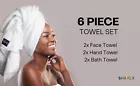 2 Pieces Bath Towels Set 650 GSM 100% Cotton Luxuriously Soft & Super Absorbent White