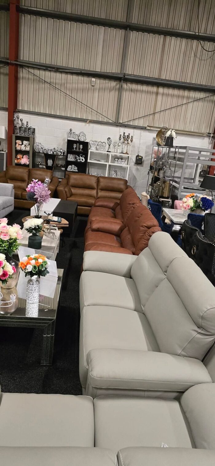 Virginia Italian Real Leather Sofa 3 &  2 Seater 10 Years Guarantee