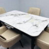 Arizona Extending Cream Gold Ceramic Table