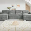 Alaya Sofabed Grey U Shape Corner