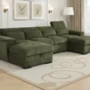 Alaya Sofabed Green U Shape Corner