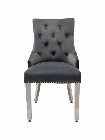 Majestic Dark Grey Velvet Dining Chair