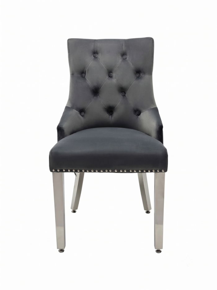 Majestic Dark Grey Velvet Dining Chair