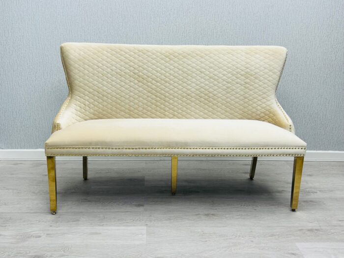 Victoria Cream Gold Luxury Bench