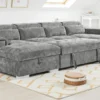 Alaya Sofabed Grey U Shape Corner