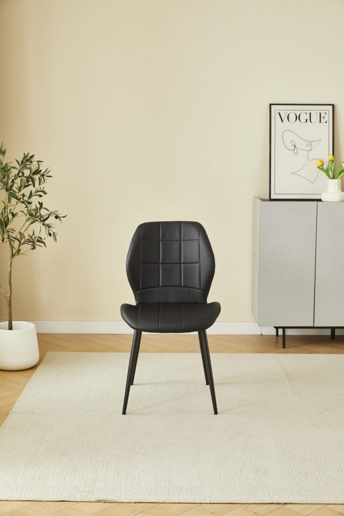 Oliver Black PU Leather Effect Dining Chair