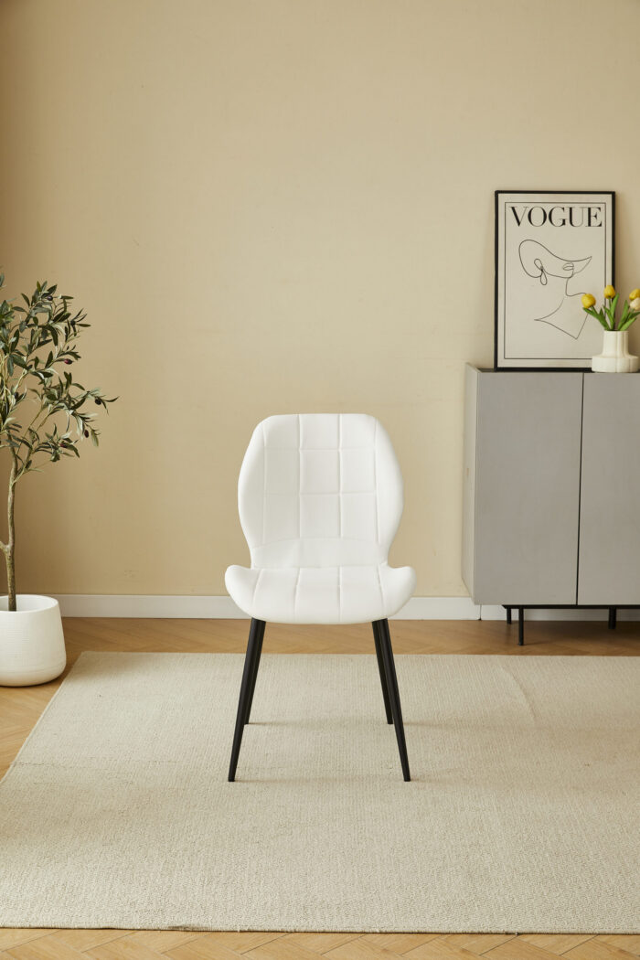 Oliver White PU Leather Effect Dining Chair
