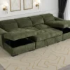 Alaya Sofabed Green U Shape Corner