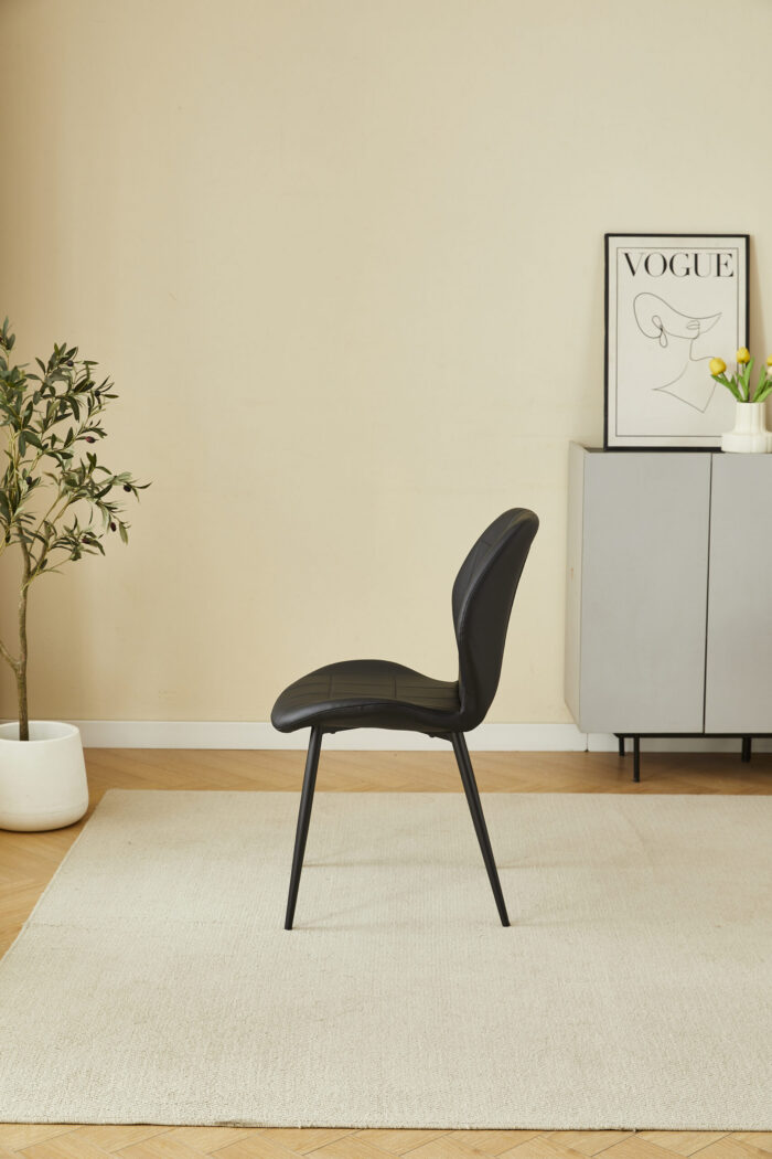 Oliver Black PU Leather Effect Dining Chair