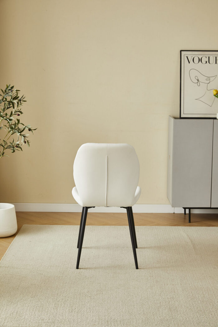 Oliver White PU Leather Effect Dining Chair