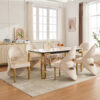 Santorini Cream Gold Dining Chair