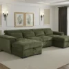 Alaya Sofabed Green U Shape Corner