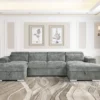 Alaya Sofabed Grey U Shape Corner