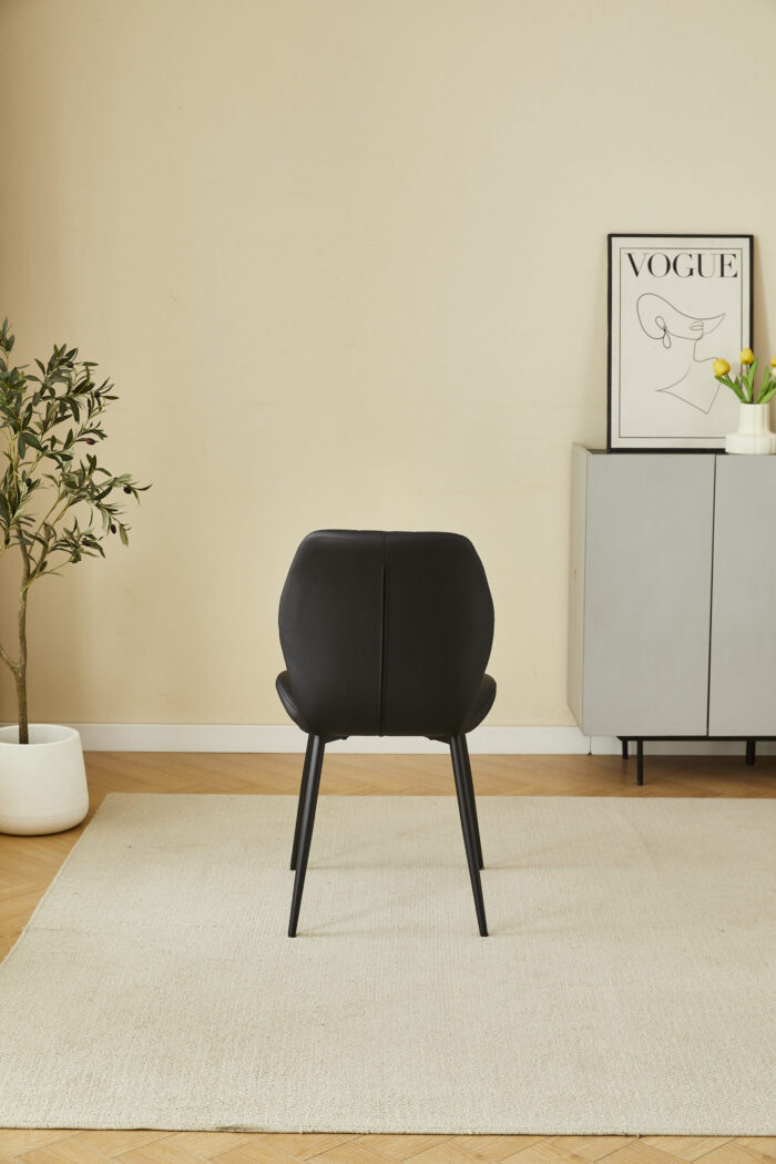 Oliver Black PU Leather Effect Dining Chair