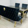 Victoria Black Gold Luxury Bench