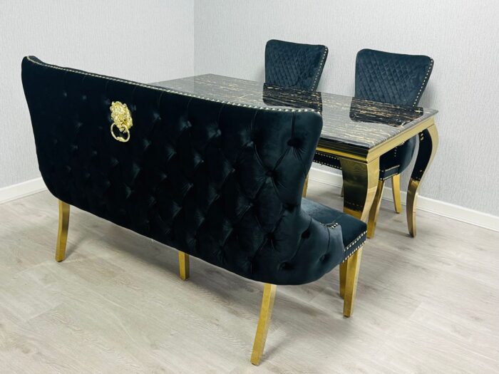 Victoria Black Gold Luxury Bench
