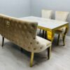 Victoria Cream Gold Luxury Bench