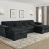 Alaya Sofabed Black U Shape Corner