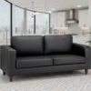 Box Sofa Black 3 Seater