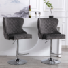 Valentino Grey Velvet Bar Stool
