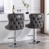 Valentino Grey Velvet Bar Stool