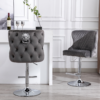 Valentino Grey Velvet Bar Stool