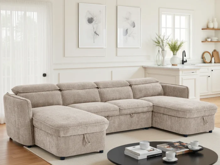 Capri Sofabed Beige U Shape Corner
