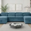 Capri Sofabed Blue U Shape Corner