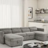 Capri Sofabed Grey U Shape Corner