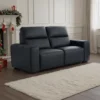 Bellagio Genuine Leather Electric Recliner Sofa Black 2 Seater