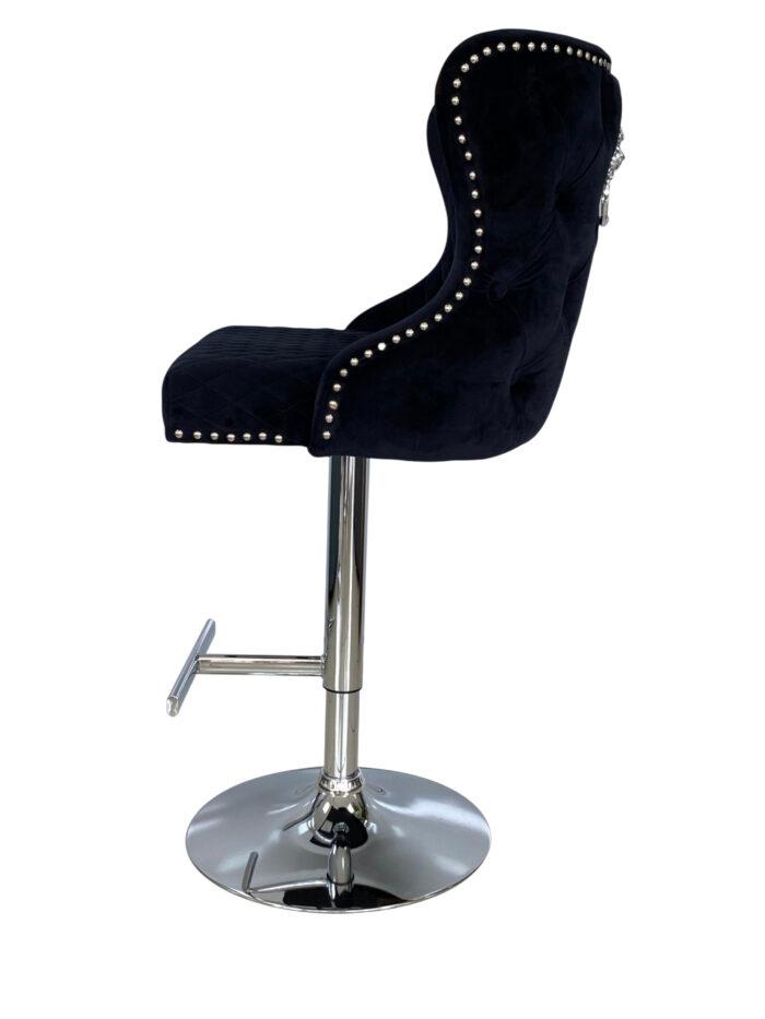 Valentino Black Velvet Bar Stool