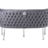 Valentino Grey Velvet Bench