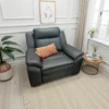 Boston Genuine Leather Electric Recliner Sofa Black Armchair