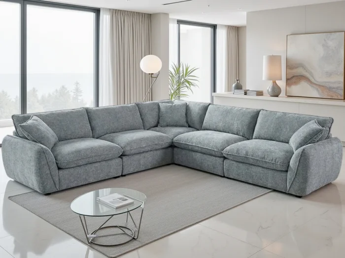 Berlin Sofa Grey Large Corner