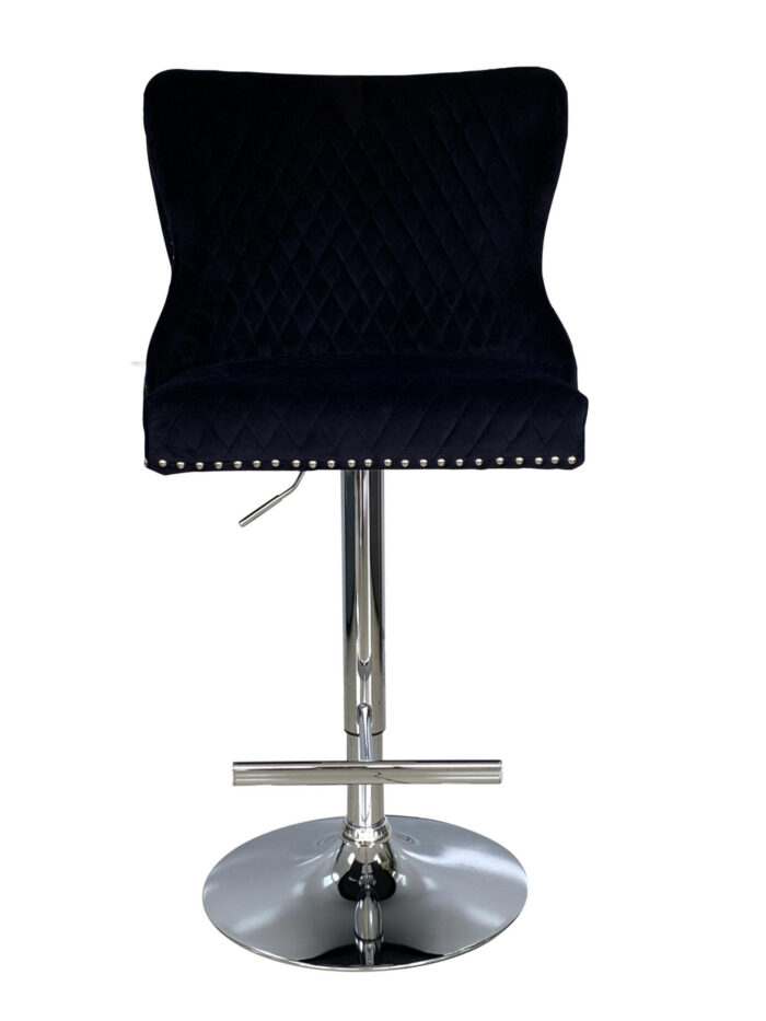 Valentino Black Velvet Bar Stool
